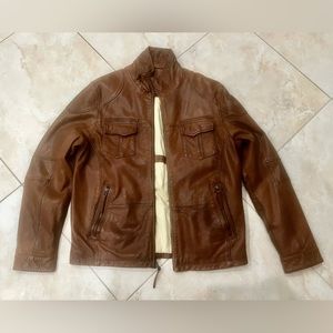 Carbon 2 Cobalt (Medium) Brown Genuine Lamb Leather Jacket